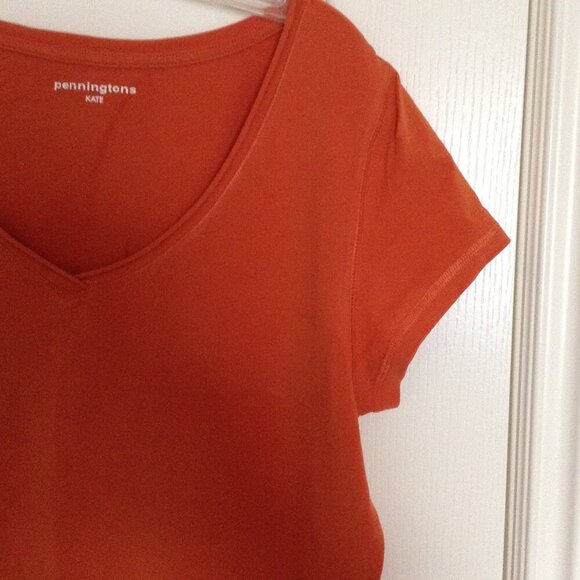 Penningtons Women's Short Sleeve V-Neck T-Shirt Tee Top Size XL - Picture 2 of 7